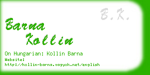 barna kollin business card